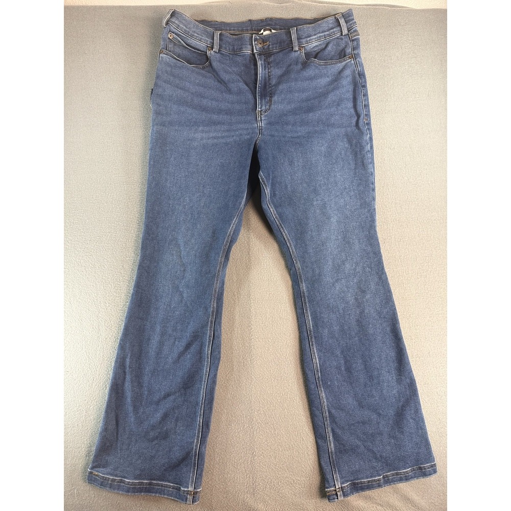 Duluth Trading Co Jeans Womens 16W Medium Blue High Rise Straight Stretch 30912